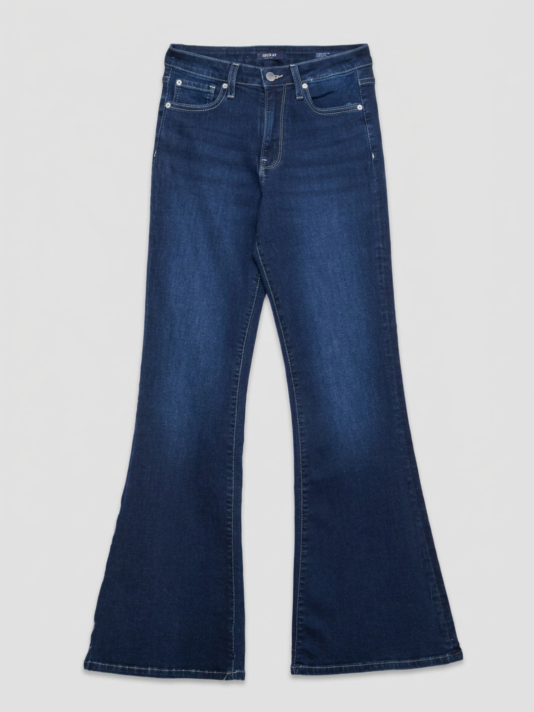 Women Flare Fit Jeans Flare Leg Dark Blue High Rise