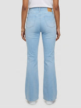 Women Flare Fit Jeans Flare Leg Light Blue High Rise