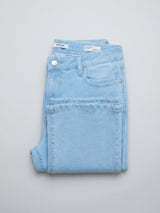 Women Flare Fit Jeans Flare Leg Light Blue High Rise