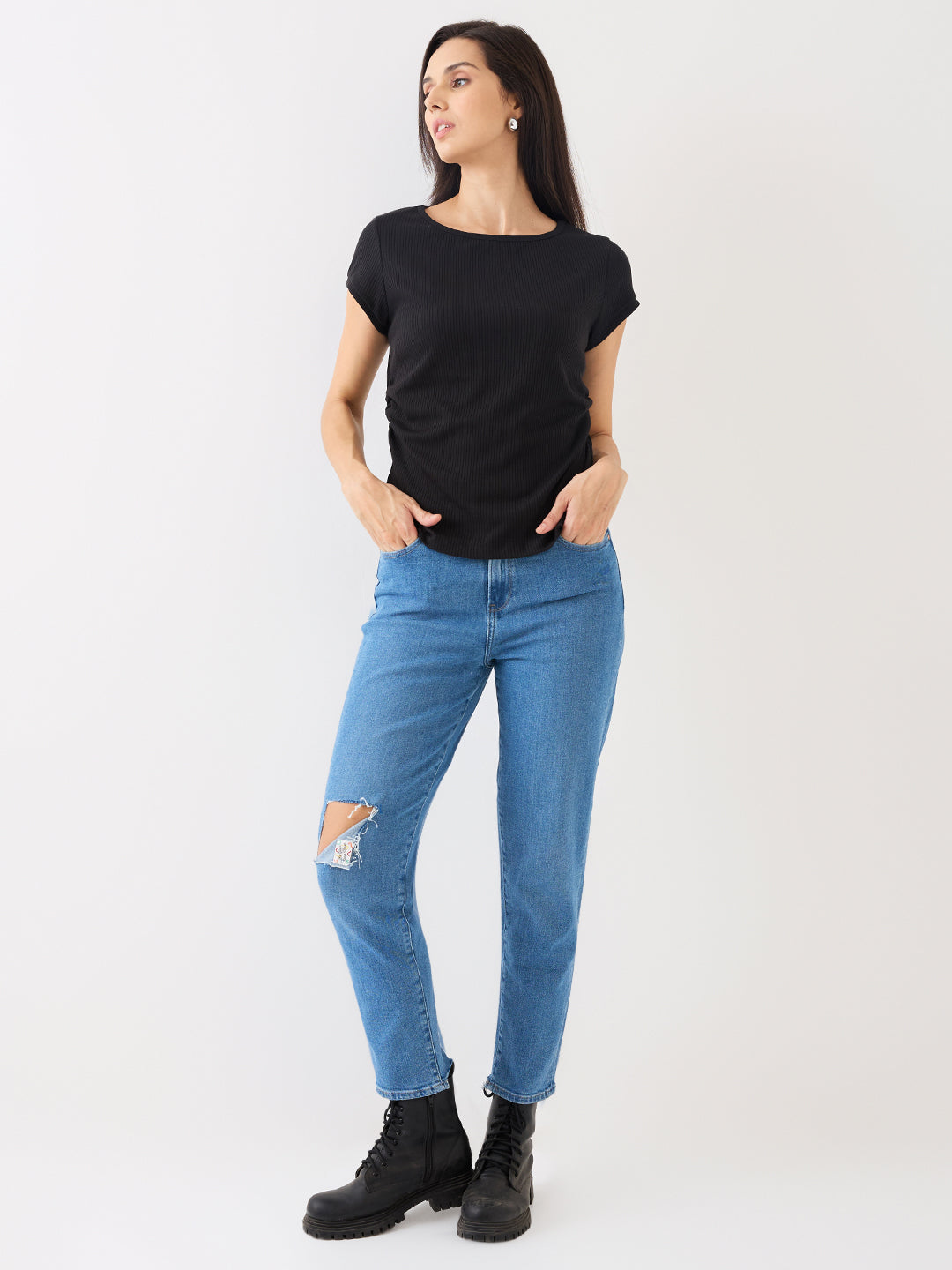 Spykar Ecru Comfort Fit Casual Shorts For Women