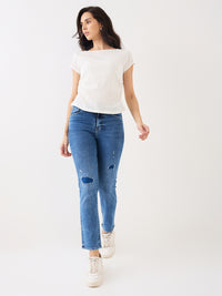 Women Emma Jeans Slim Fit Light Blue Mid Rise