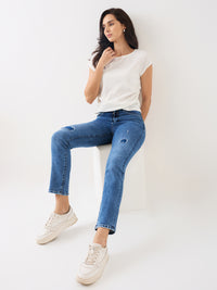 Women Emma Jeans Slim Fit Light Blue Mid Rise