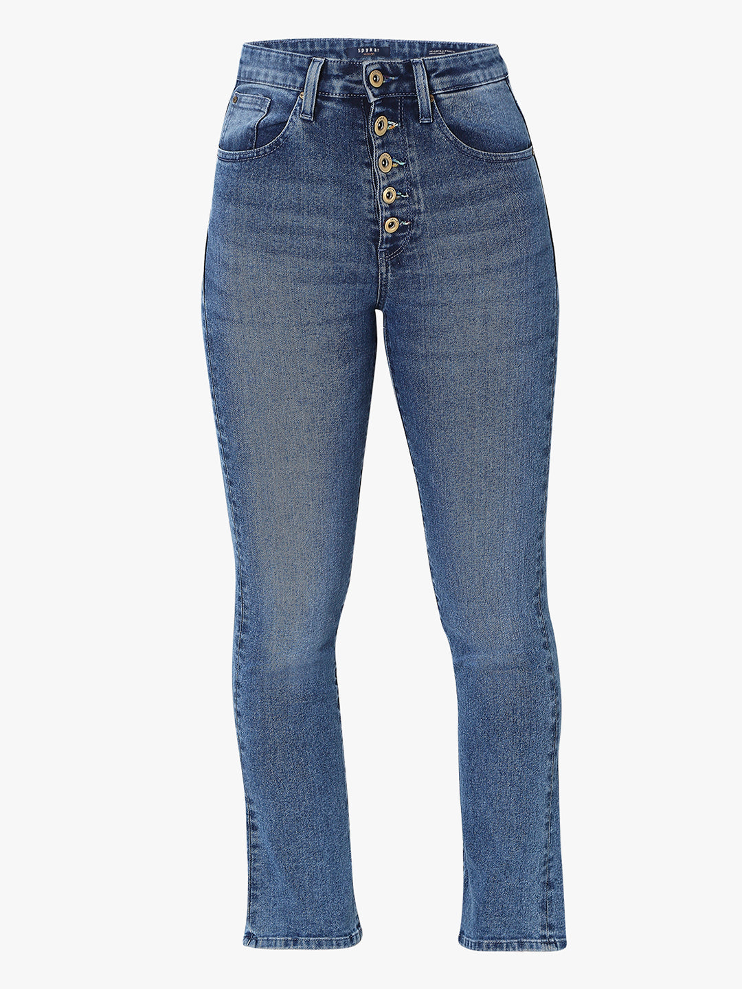 Spykar Women Mid Blue Faded Look Mid Rise Jeans