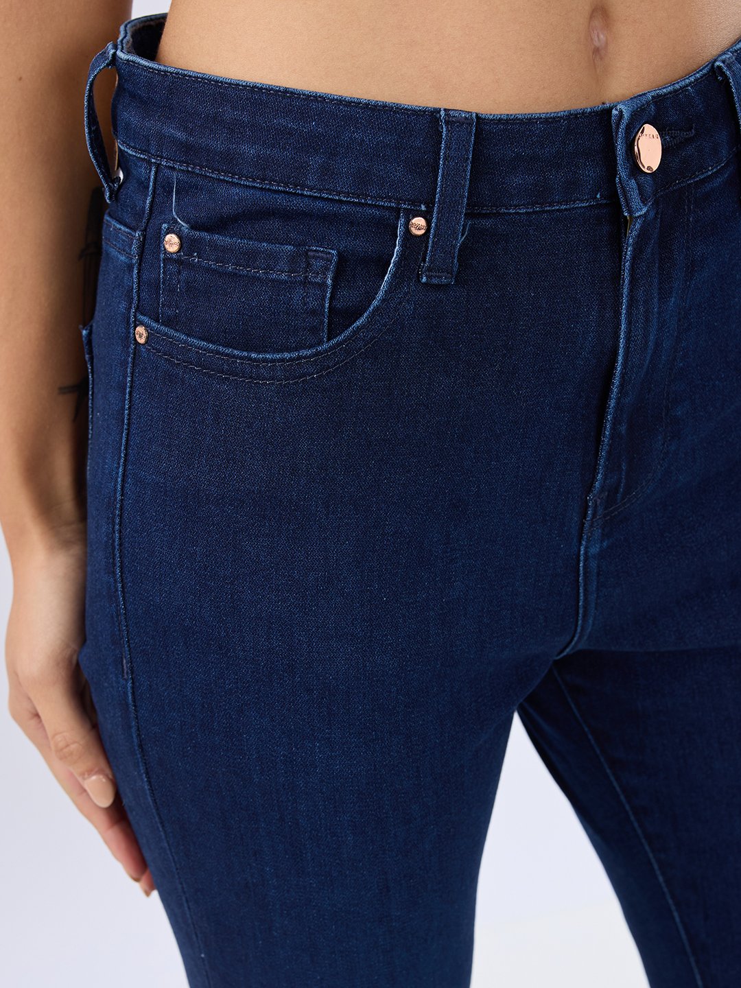 Spykar Raw Blue High Rise Super Skinny Fit Jeans For Womens