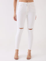 Women Jeans Super Skinny Fit White High Rise