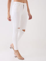 Women Jeans Super Skinny Fit White High Rise