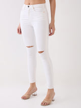 Women Jeans Super Skinny Fit White High Rise