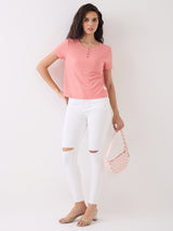 Women Jeans Super Skinny Fit White High Rise
