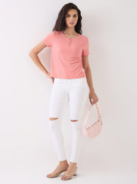 Women Jeans Super Skinny Fit White High Rise