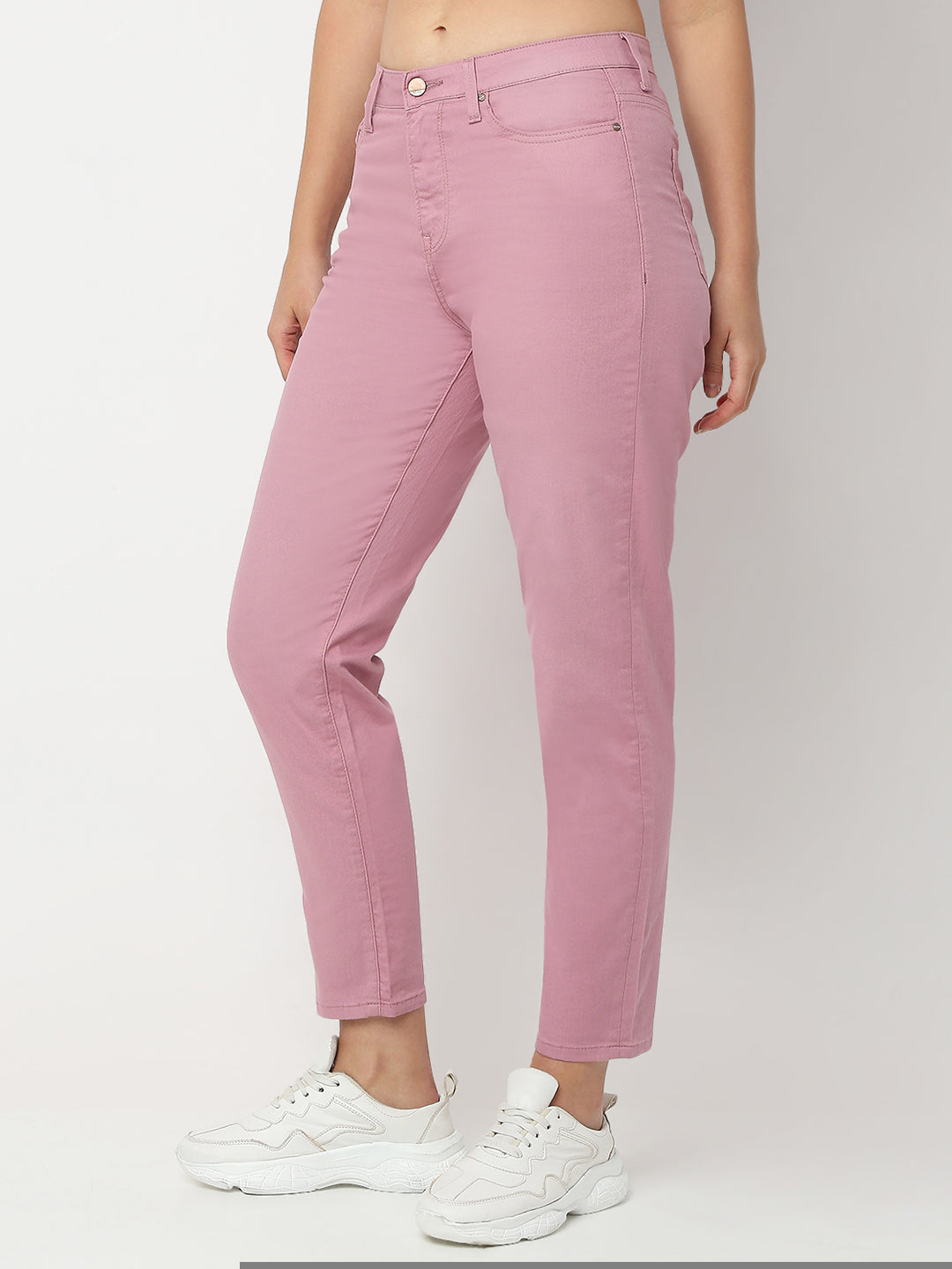 Spykar Mauve Mom fit High Rise Jeans For Women