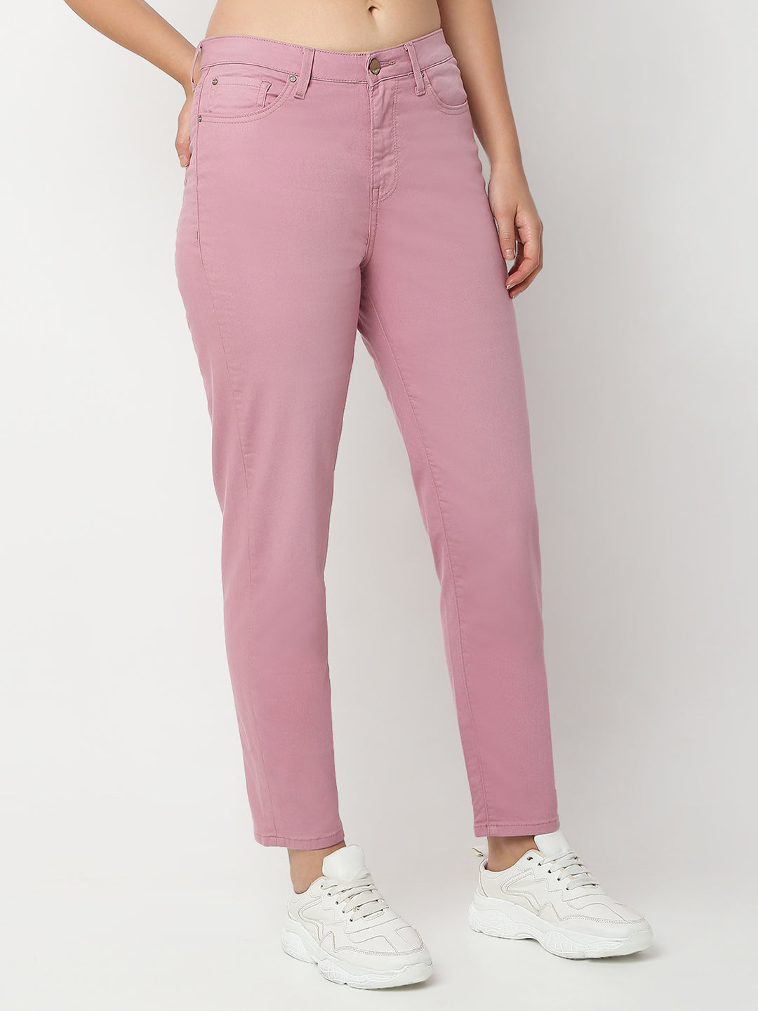 Spykar Mauve Mom fit High Rise Jeans For Women