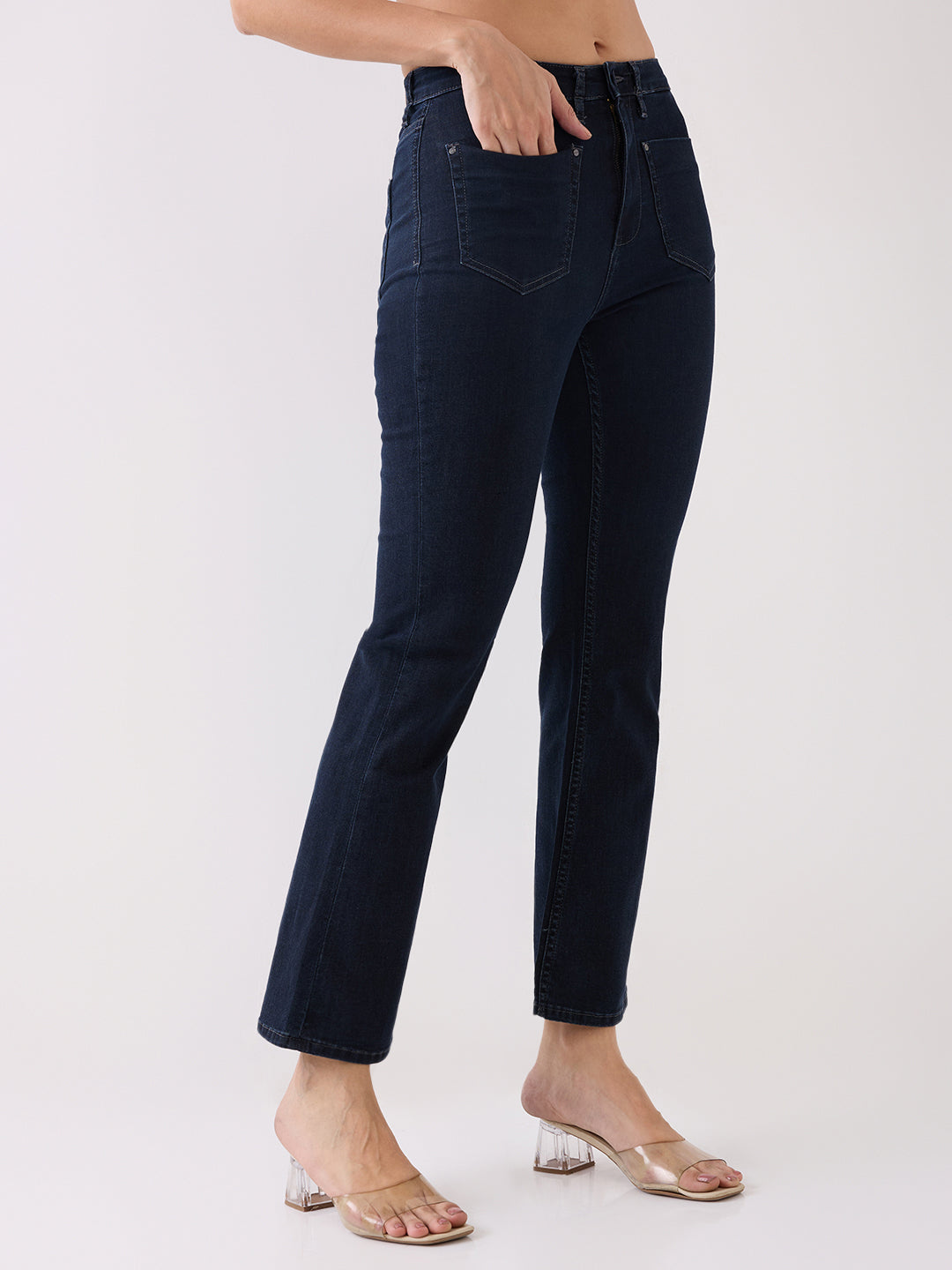 Spykar Blue High Rise Boot Cut Casual Jeans For Women