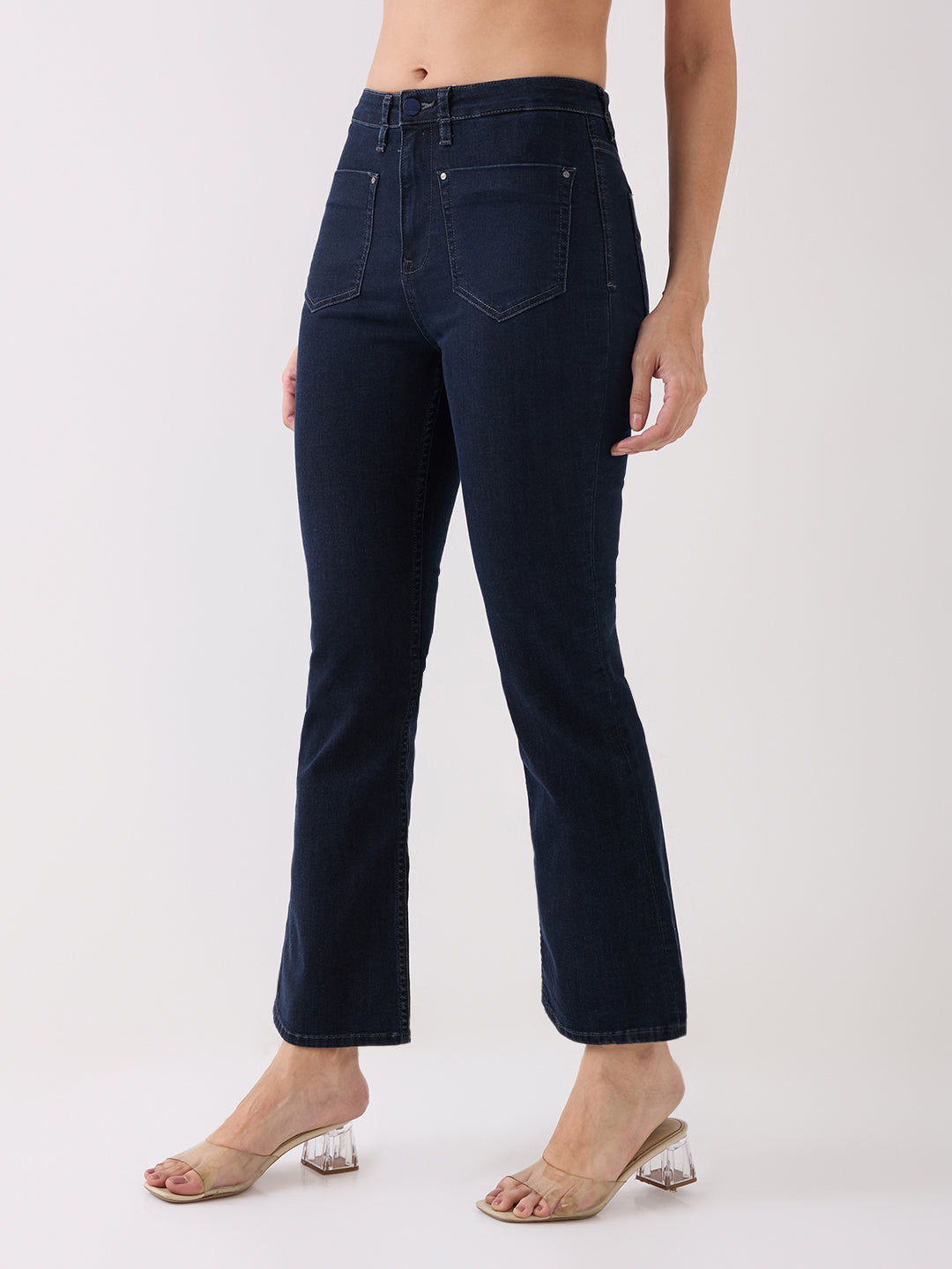 Spykar Blue High Rise Boot Cut Casual Jeans For Women
