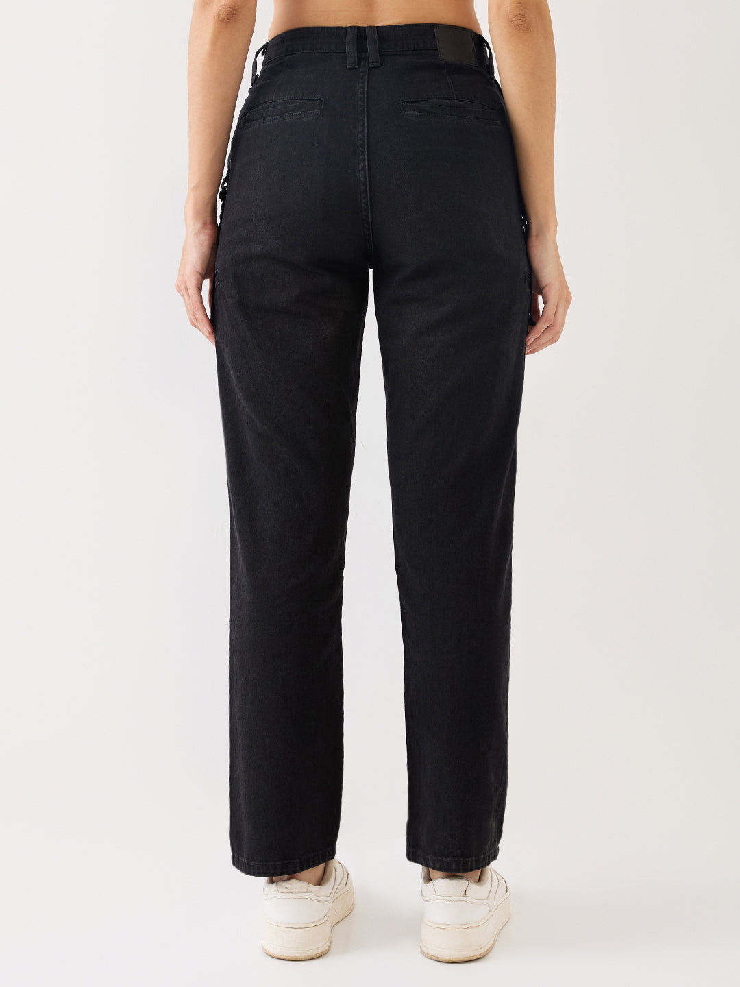 Women Bella Jeans Straight Fit Black High Rise