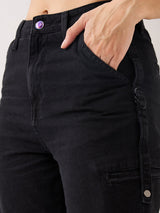 Women Bella Jeans Straight Fit Black High Rise