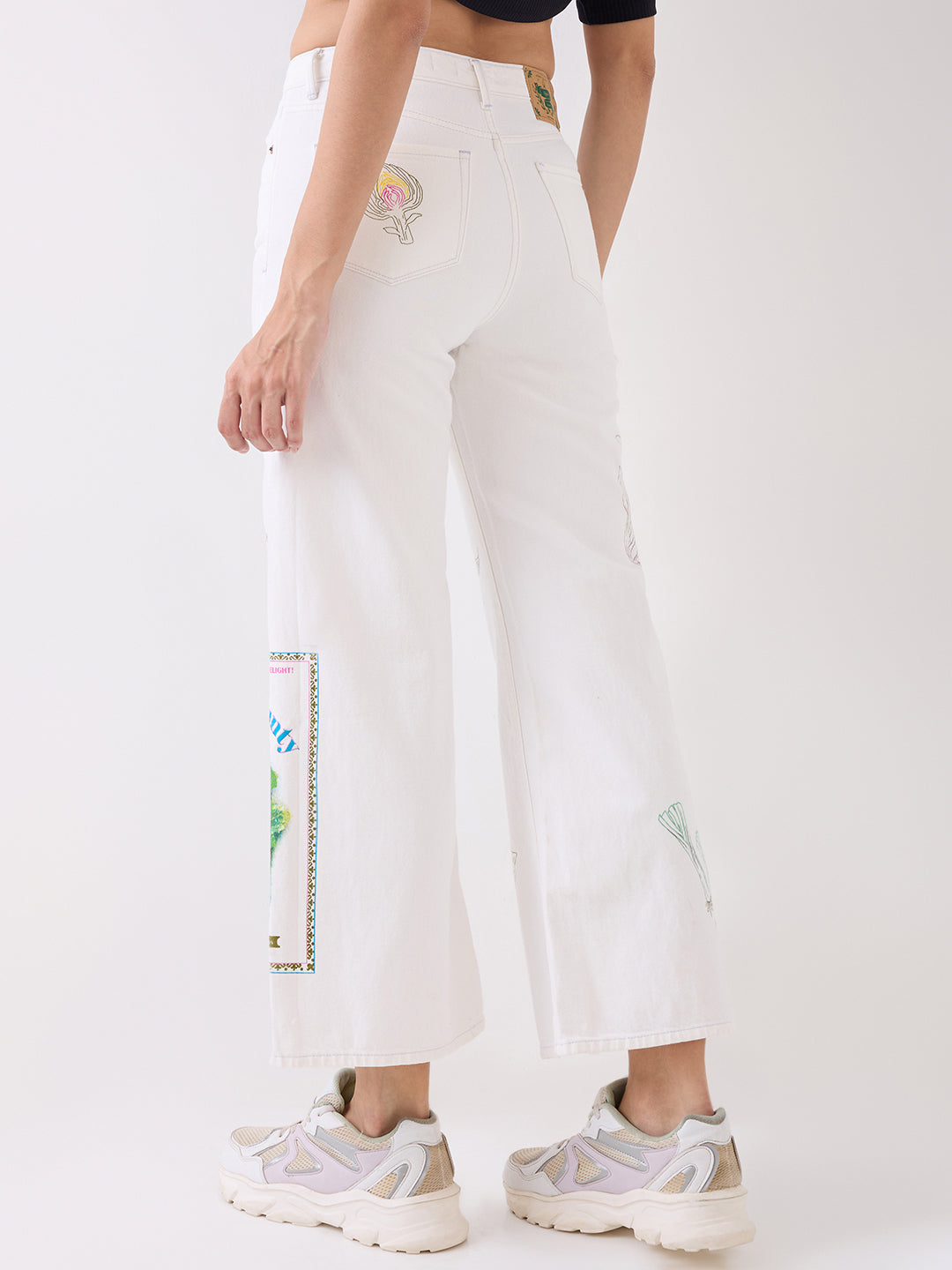 Spykar White High Rise Boot Cut Casual Jeans For Women