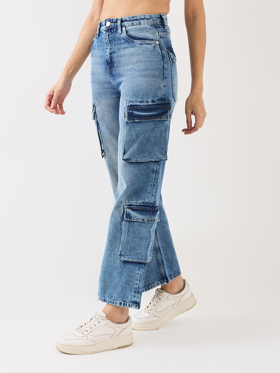 Spykar Blue High Rise Boot Cut Casual Jeans For Women