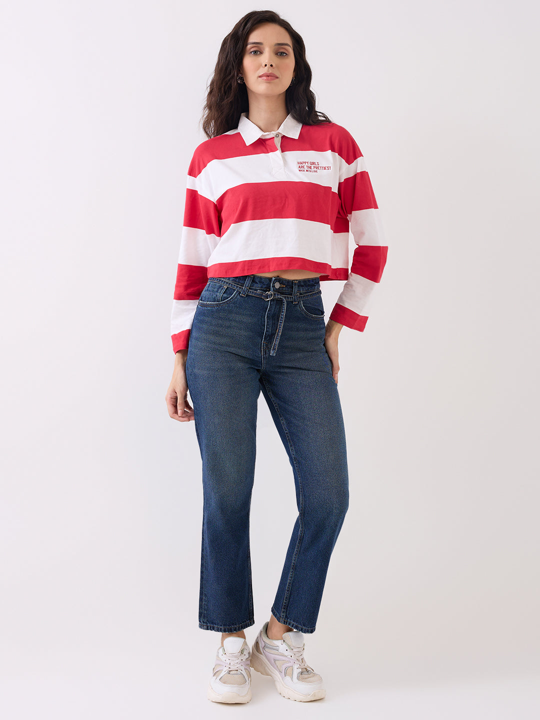 Spykar Blue High Rise Straight Fit Casual Jeans For Women
