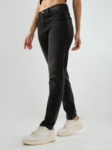 Women Amora Jeans Mom Fit Black Mid Rise