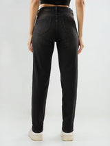 Women Amora Jeans Mom Fit Black Mid Rise
