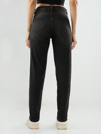 Women Amora Jeans Mom Fit Black Mid Rise
