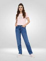 Women Amora Jeans Mom Fit Dark Blue Mid Rise