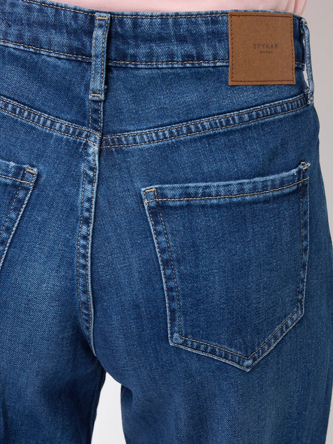 Women Amora Jeans Mom Fit Dark Blue Mid Rise