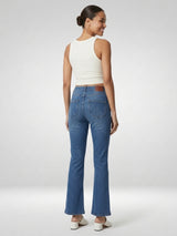 Women Elissa Jeans Boot Cut Fit Mid Blue High Rise