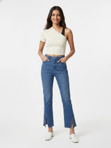 Women Elissa Jeans Boot Cut Fit Mid Blue High Rise