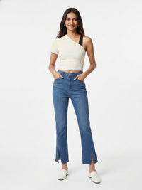 Women Elissa Jeans Boot Cut Fit Mid Blue High Rise