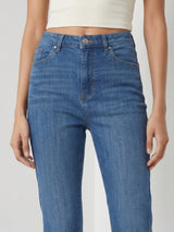 Women Elissa Jeans Boot Cut Fit Mid Blue High Rise