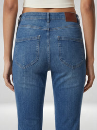 Women Elissa Jeans Boot Cut Fit Mid Blue High Rise