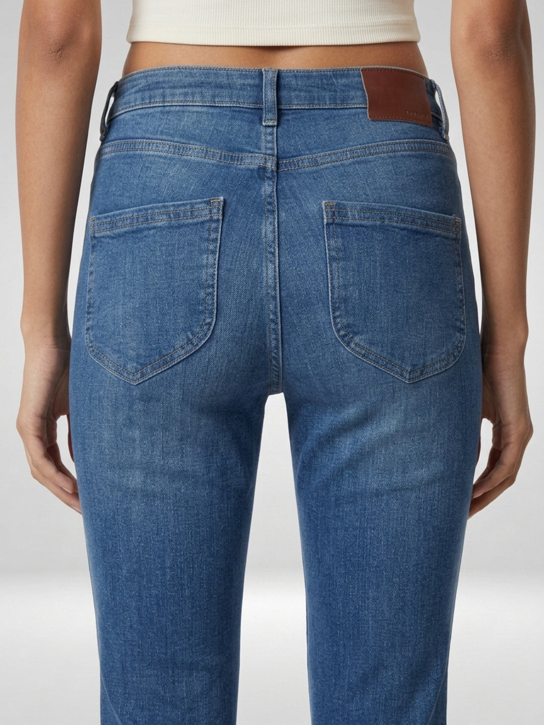 Women Elissa Jeans Boot Cut Fit Mid Blue High Rise