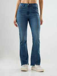 Women Elissa Jeans Boot Cut Fit Vintage Blue High Rise