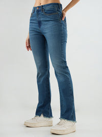Women Elissa Jeans Boot Cut Fit Vintage Blue High Rise