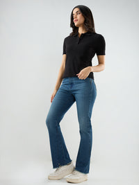 Women Elissa Jeans Boot Cut Fit Vintage Blue High Rise