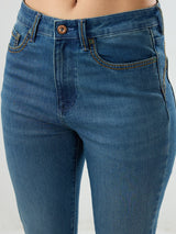 Women Elissa Jeans Boot Cut Fit Vintage Blue High Rise