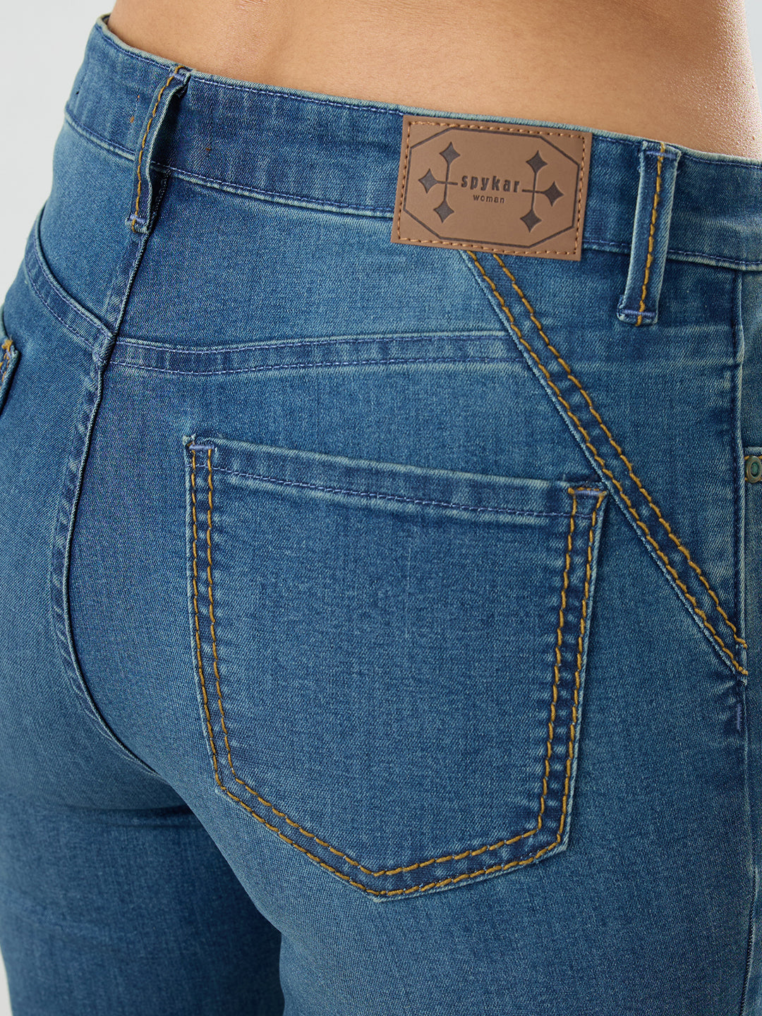 Women Elissa Jeans Boot Cut Fit Vintage Blue High Rise