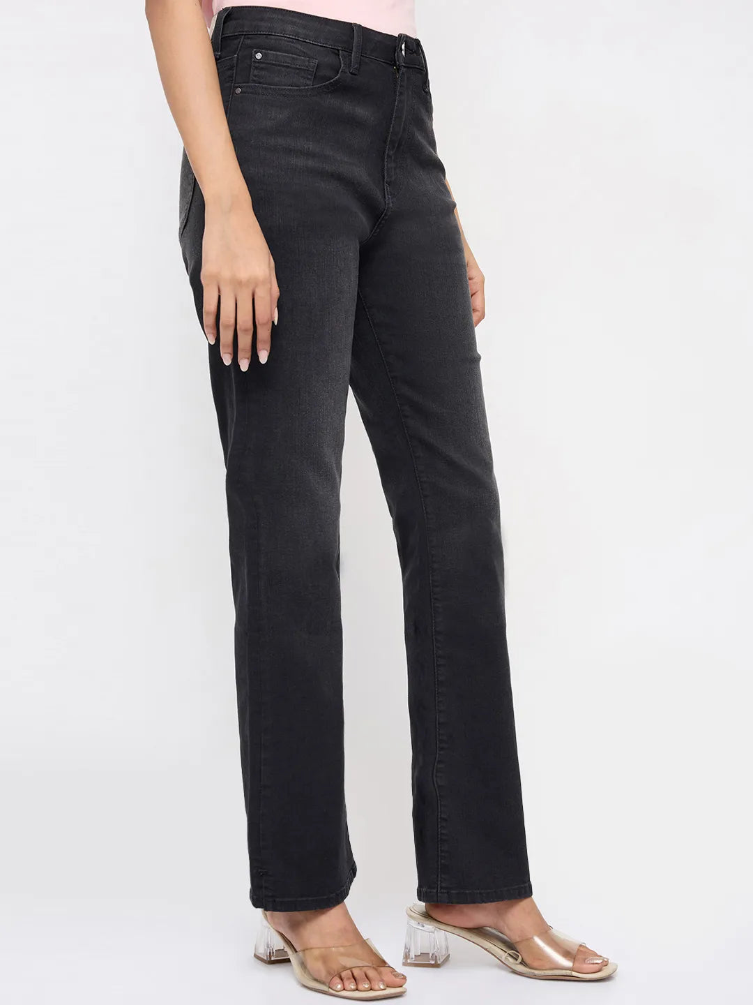 Women Elissa Jeans Boot Cut Fit Black High Rise