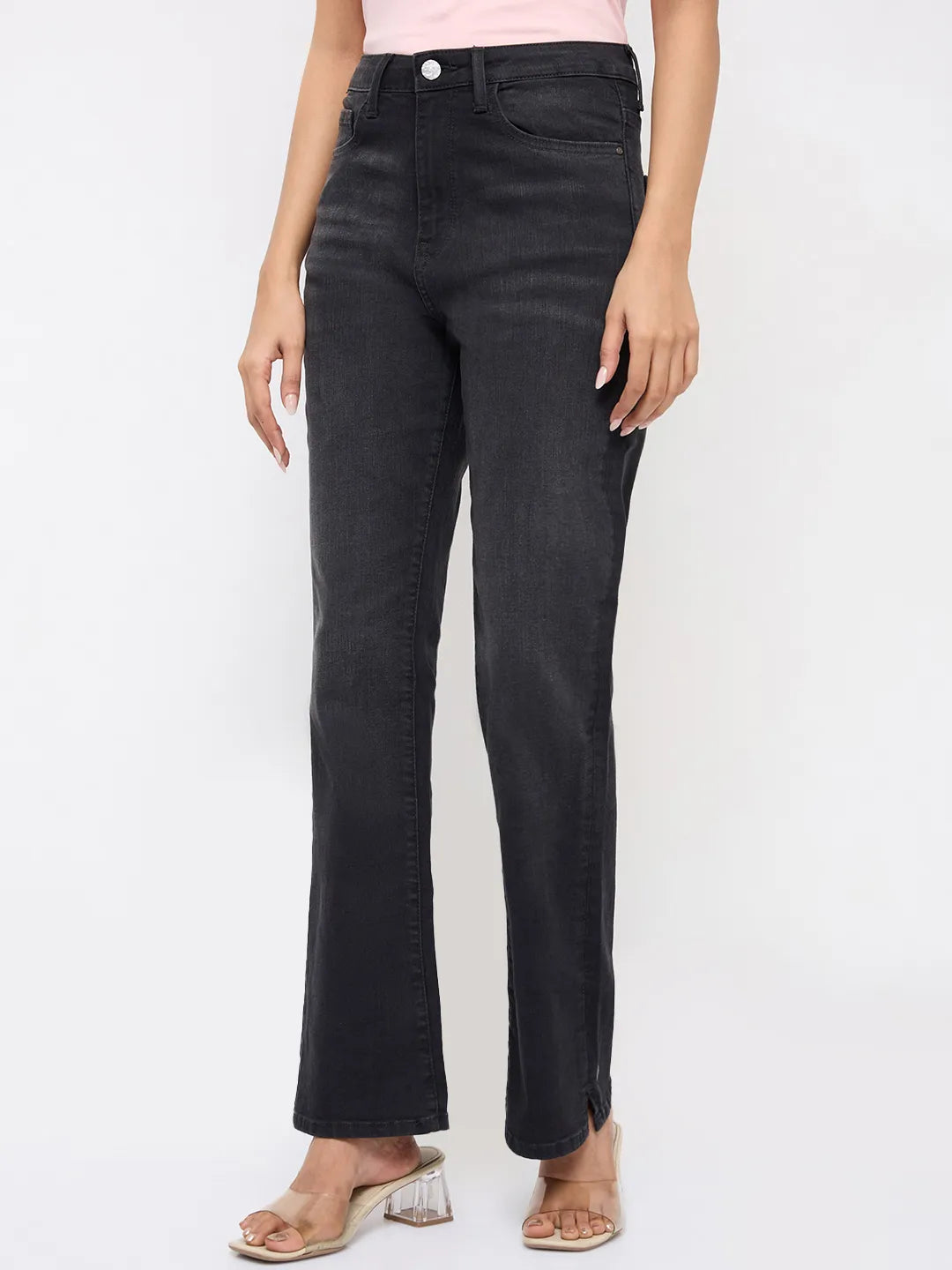 Women Elissa Jeans Boot Cut Fit Black High Rise