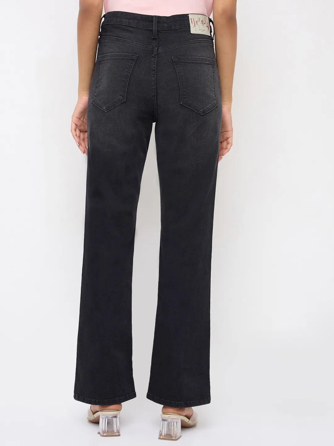 Women Elissa Jeans Boot Cut Fit Black High Rise