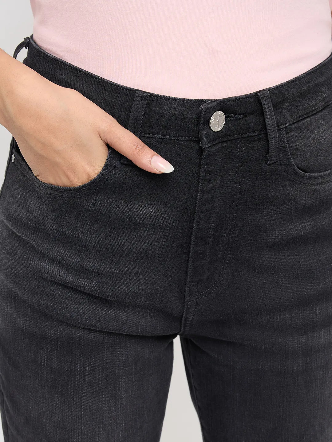 Women Elissa Jeans Boot Cut Fit Black High Rise