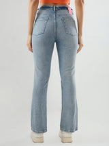 Women Elissa Jeans Boot Cut Fit Light Blue High Rise