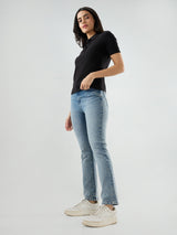 Women Elissa Jeans Boot Cut Fit Light Blue High Rise