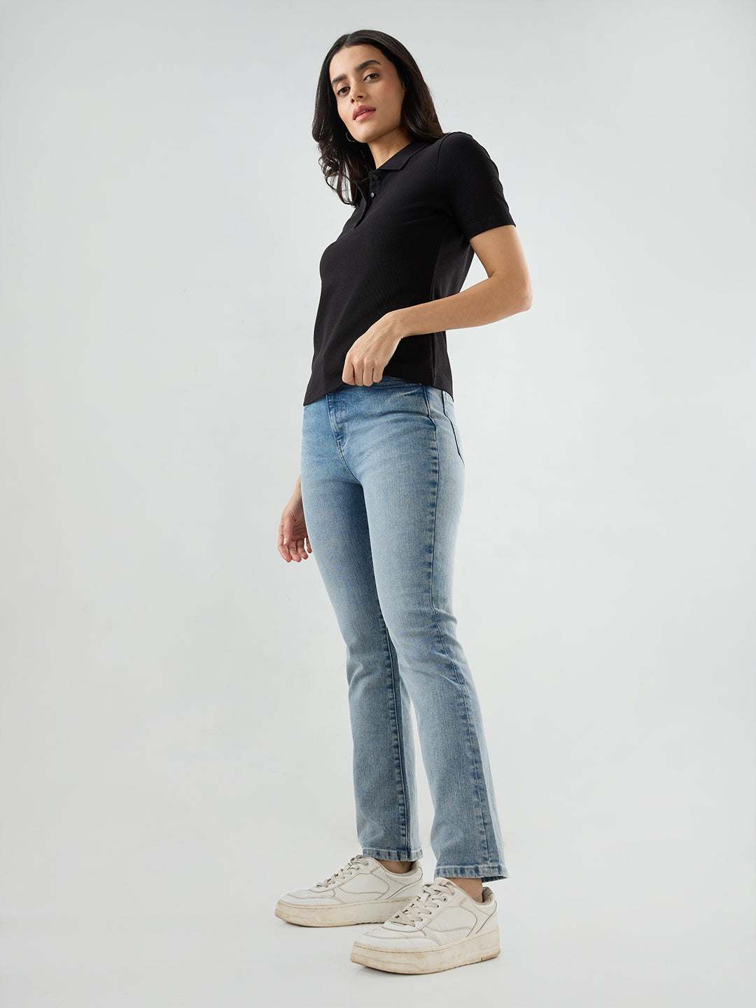 Women Elissa Jeans Boot Cut Fit Light Blue High Rise