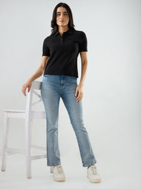 Women Elissa Jeans Boot Cut Fit Light Blue High Rise