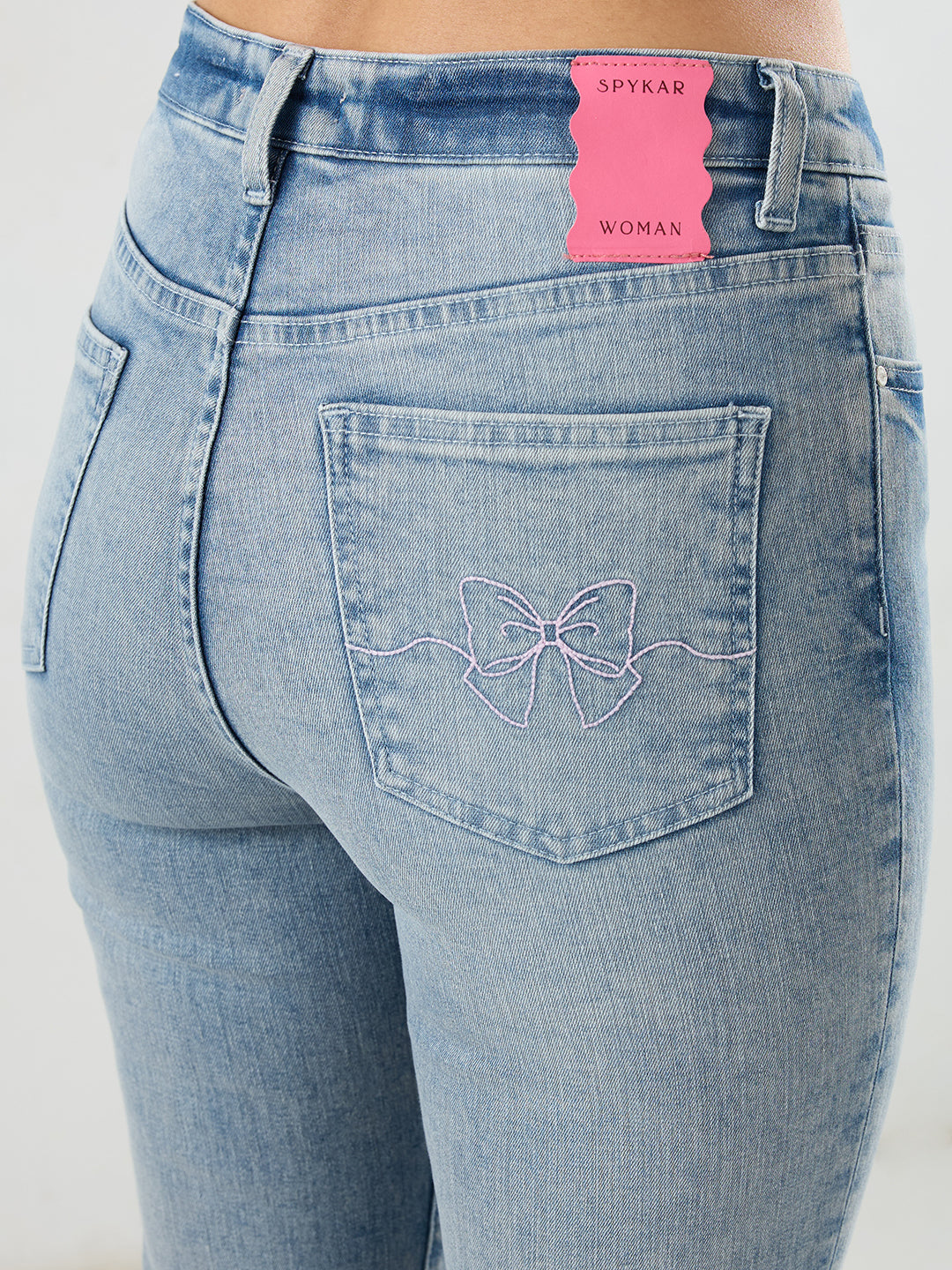 Women Elissa Jeans Boot Cut Fit Light Blue High Rise