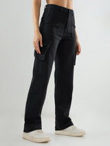 Women Bella Jeans Straight Fit Black High Rise