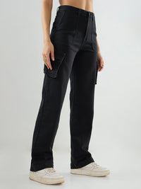 Women Bella Jeans Straight Fit Black High Rise