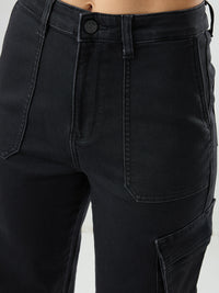 Women Bella Jeans Straight Fit Black High Rise